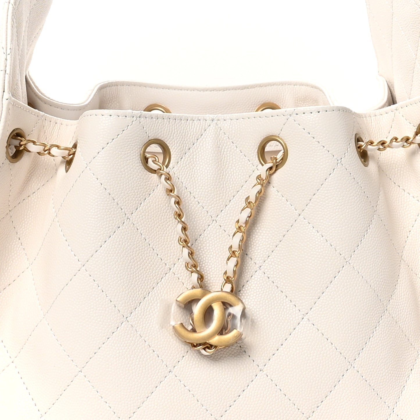 Caviar Quilted Small Chanel 25 Handbag White