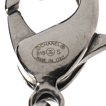 Chanel Crystal Baguette CC Whistle Pendant Necklace Silver 5 of 6