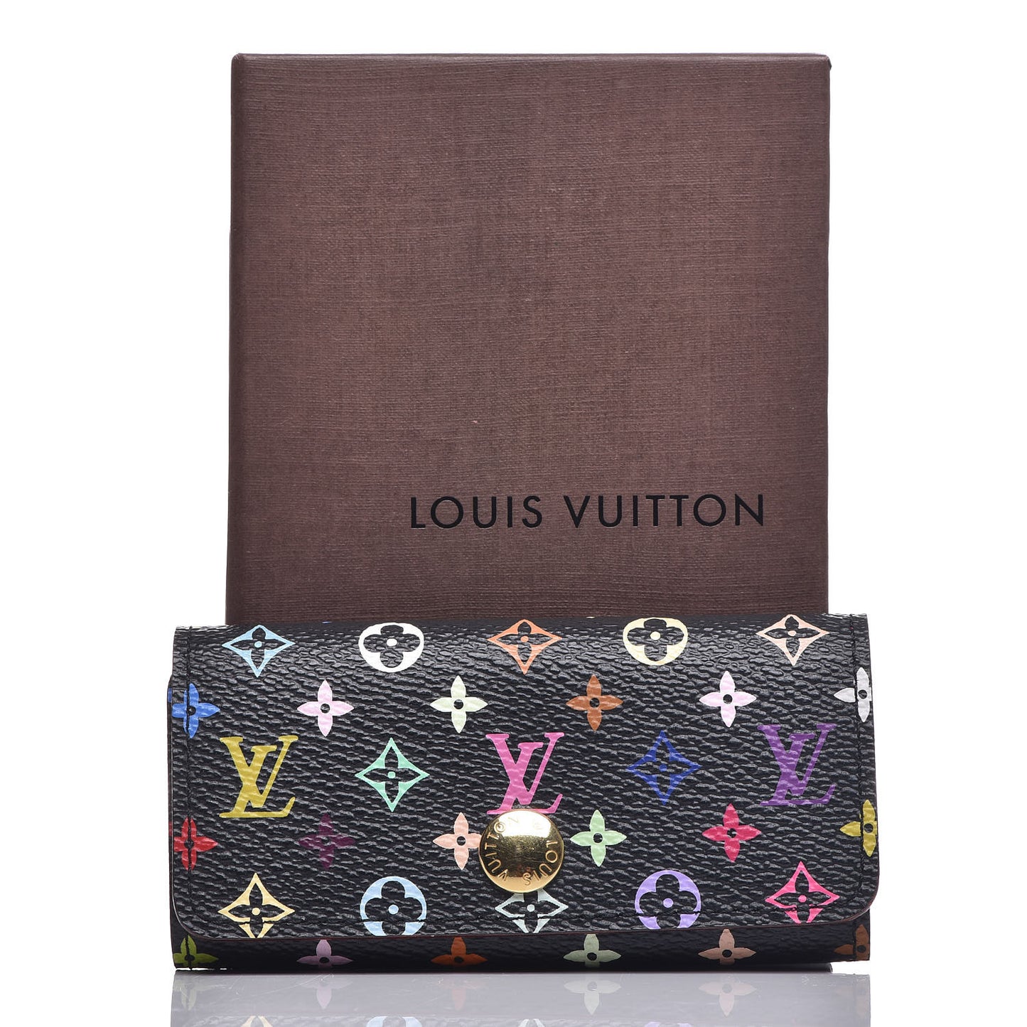 Monogram Multicolor Multicles 4 Key Holder Black Grenade