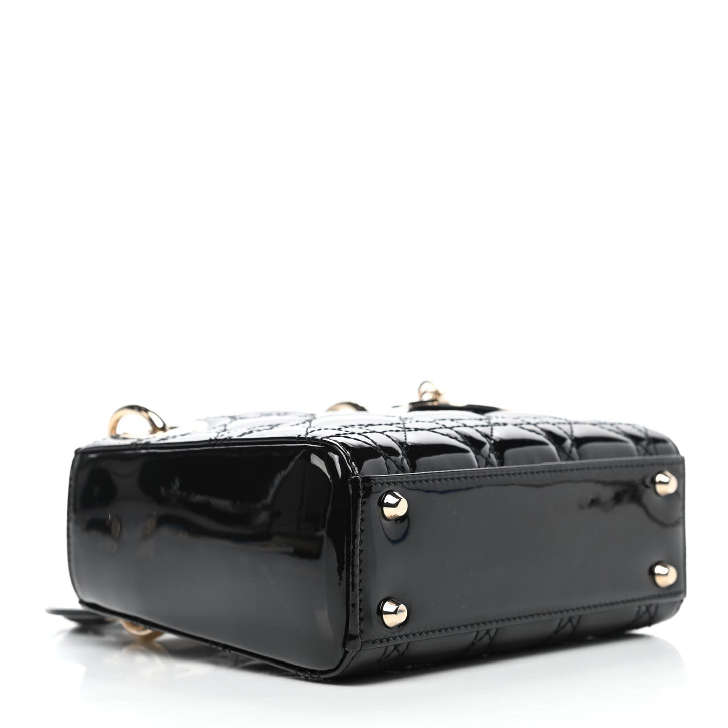 Patent Cannage Mini Lady Dior Black