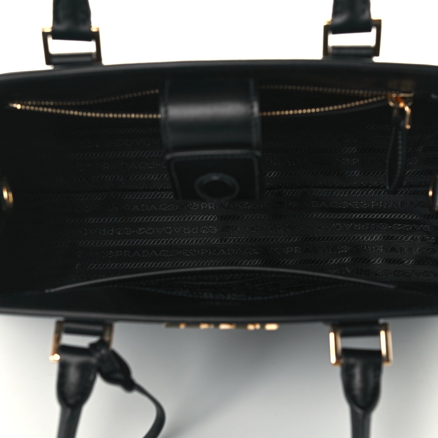 Prada Saffiano Metal Top Handle Black 5 of 10