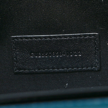 Saint Laurent Calfskin Crocodile Embossed Monogram Cassandre Flap Pouch Foliage Green 7 of 10