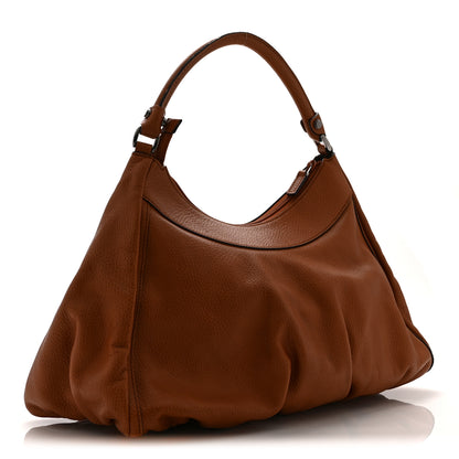 Gucci Calfskin Large D Gold Ring Hobo Brown 3 of 11