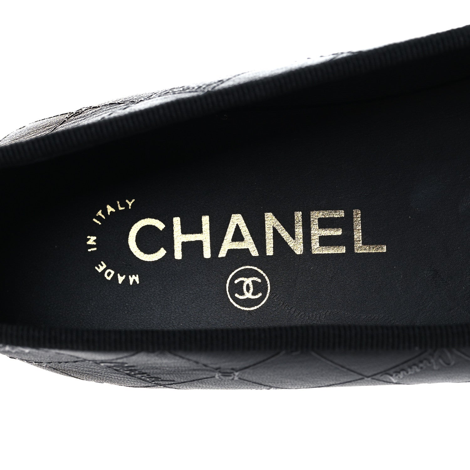 Chanel Printed Lambskin Patent Cap Toe Ballerina Flats 36 Black 9 of 10