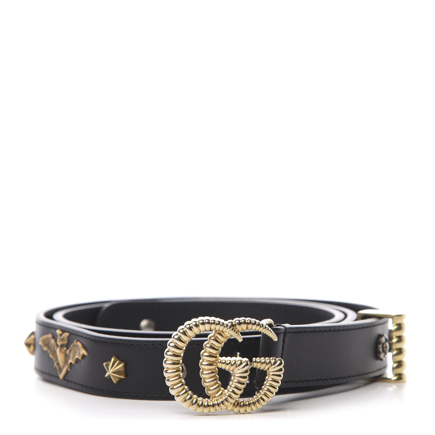 Gucci Calfskin Star Studded Torchon Double G Belt 100 40 Black 1 of 5