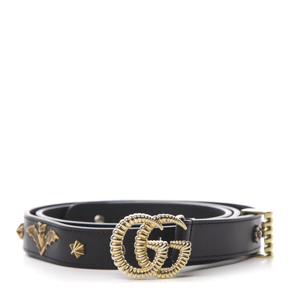 Gucci Calfskin Star Studded Torchon Double G Belt 100 40 Black 1 of 5