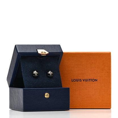 Louis Vuitton 18K Yellow Gold Diamond Onyx Color Blossom BB Star Stud Earrings 5 of 5