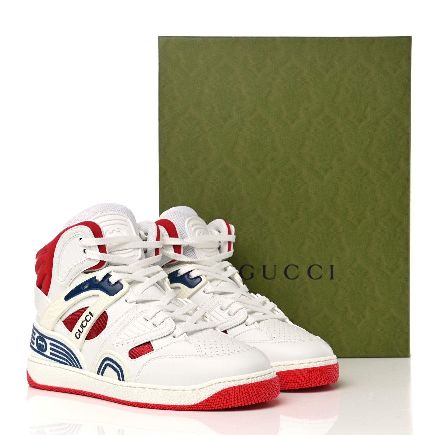 Demetra Mens Basket High Top Sneakers 6 Great White Hibiscus Red