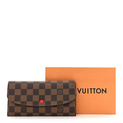Louis Vuitton Damier Ebene Emilie Wallet Red 9 of 9