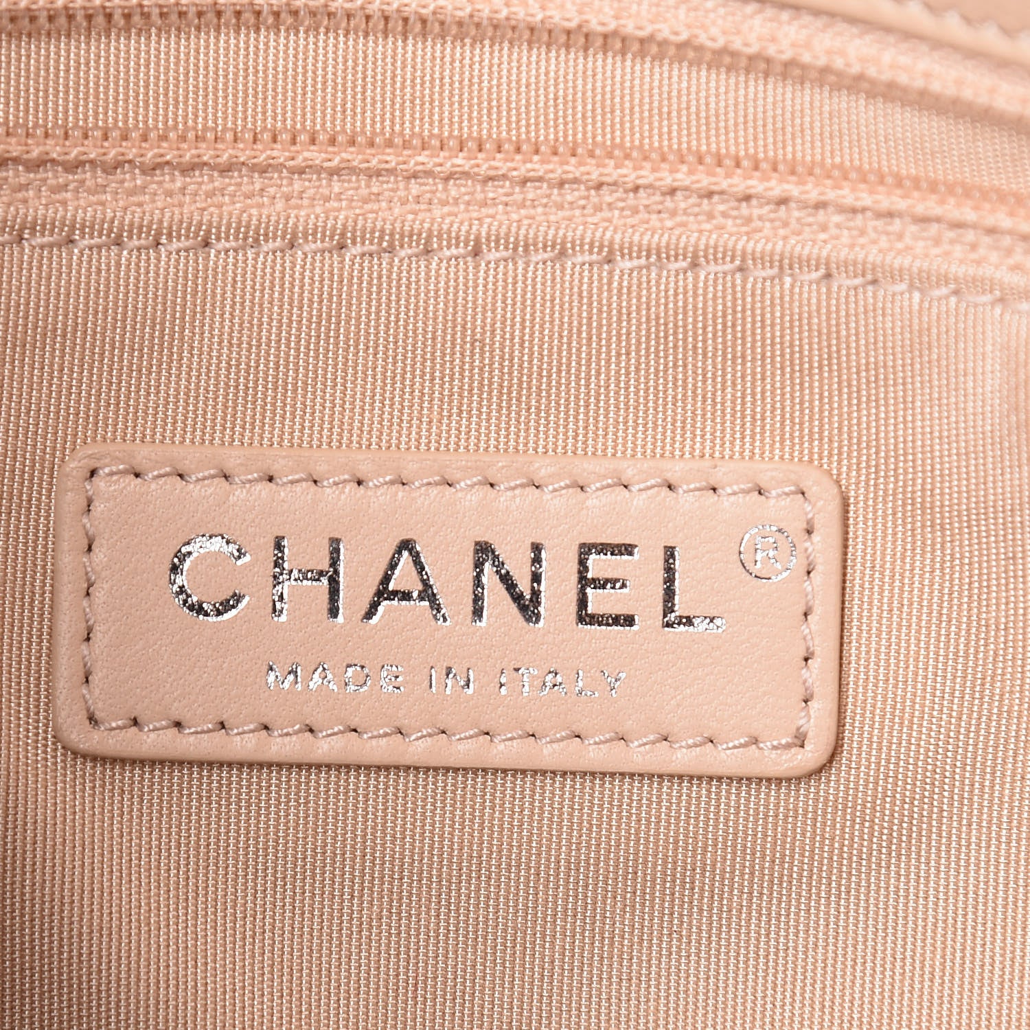 Chanel Calfskin Studded Chevron Quilted Medium Wars Flap Beige 8 of 10
