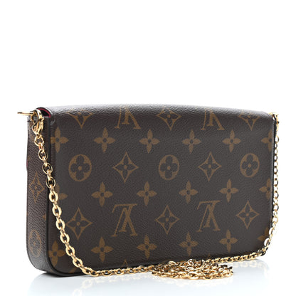 Louis Vuitton Monogram Pochette Felicie Chain Wallet Fuchsia 4 of 9