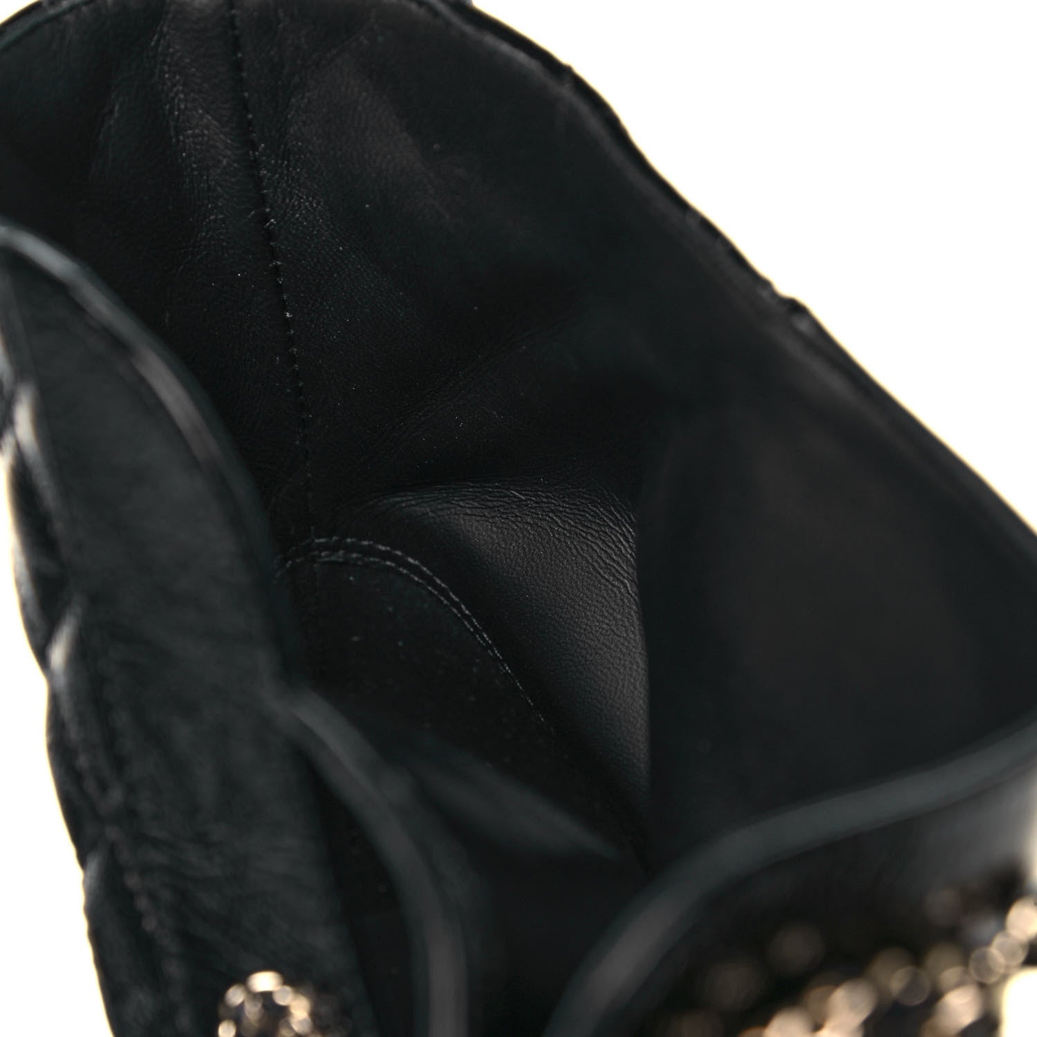 Chanel Shiny Calfskin Quilted Lace Up Combat Boots 36.5 Black 10 of 11