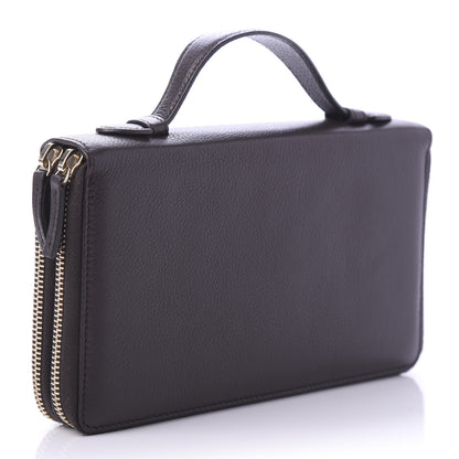 Gucci Pebbled Calfskin Soho Travel Document Case Dark Brown 3 of 11