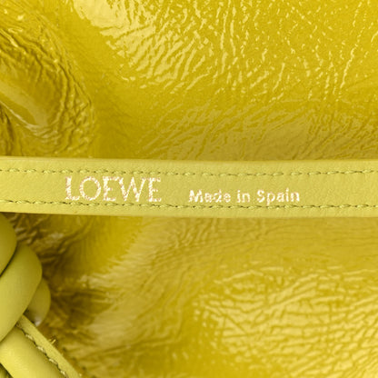 Loewe Crackle Patent Calfskin Small Flamenco Knot Bag Yellow 8 of 12
