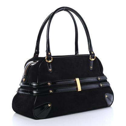 Gucci Suede Patent Large Wave Boston Black 2 of 4