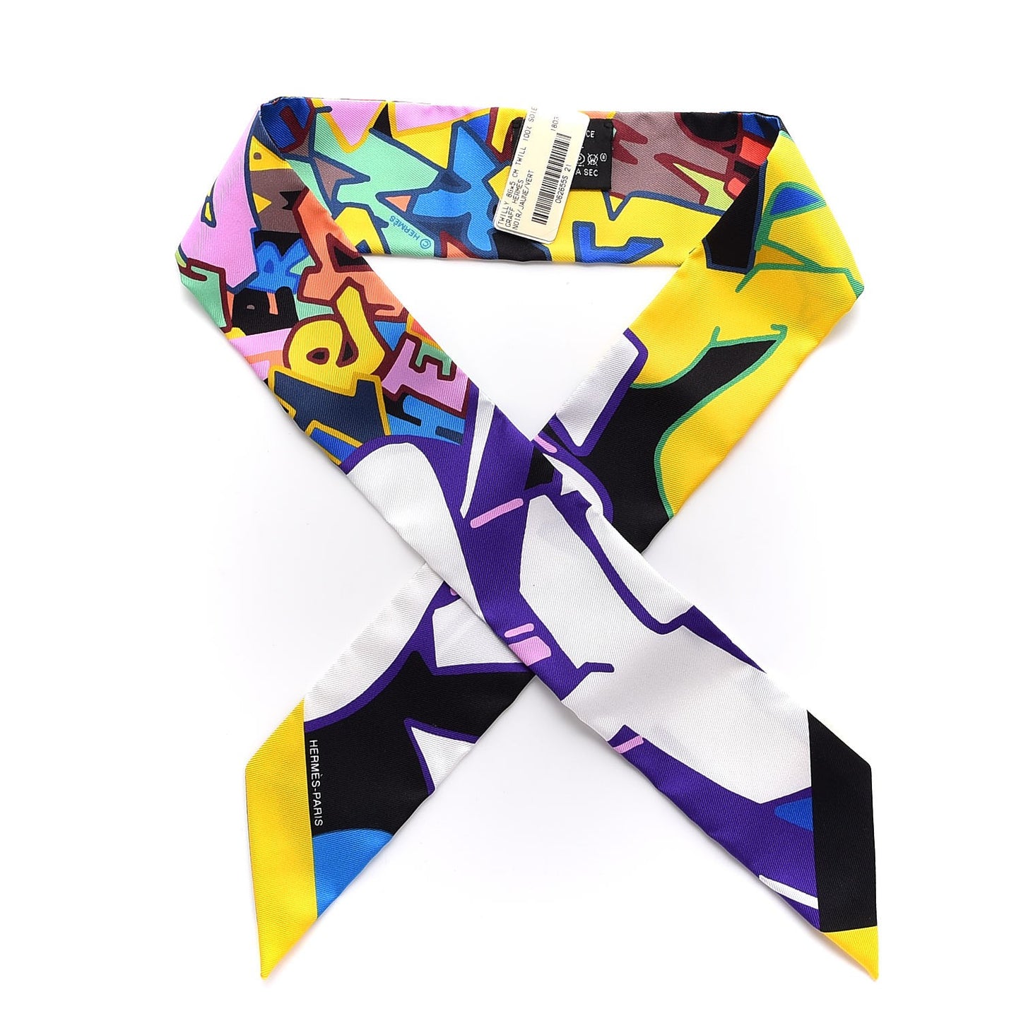 Silk Graff Graffiti Twilly Black Jaune Vert