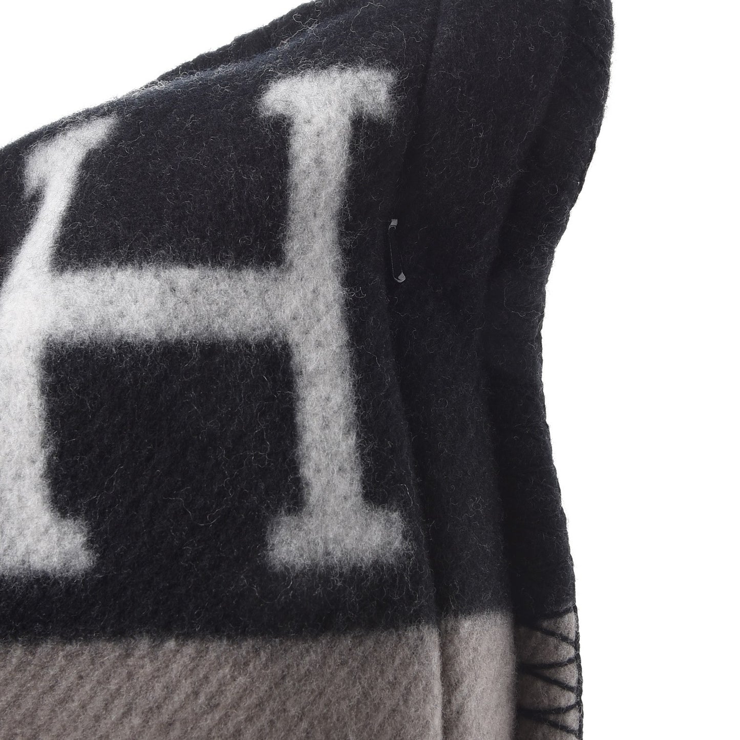 Wool Cashmere Avalon III Pillow PM Ecru Black
