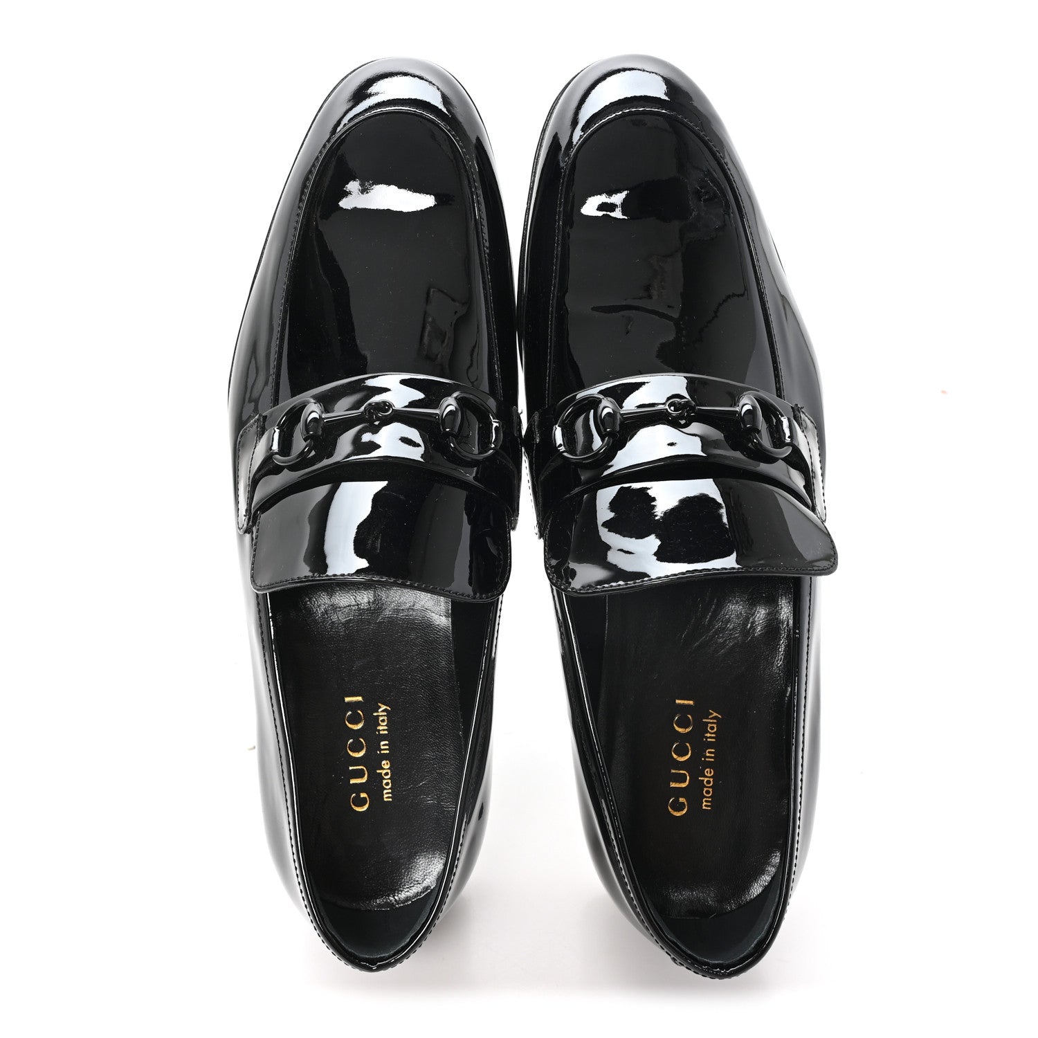 Gucci Patent Mens Jordaan Loafers 10 Black 2 of 8