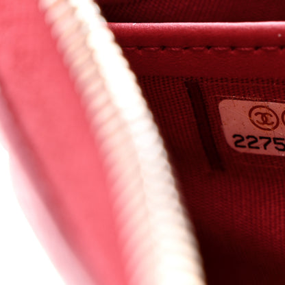 Chanel Caviar Quilted Diamond CC Gusset Zip Around Wallet Red 8 of 9