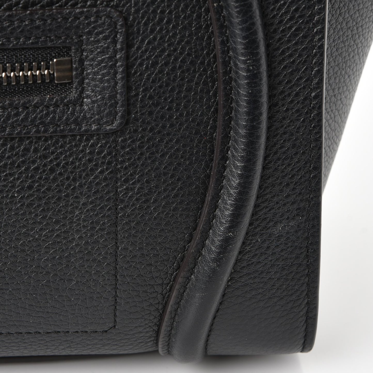 Drummed Calfskin Micro Luggage Black