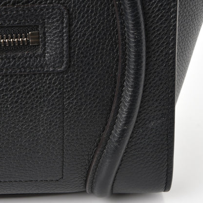 Celine Drummed Calfskin Micro Luggage Black 10 of 11