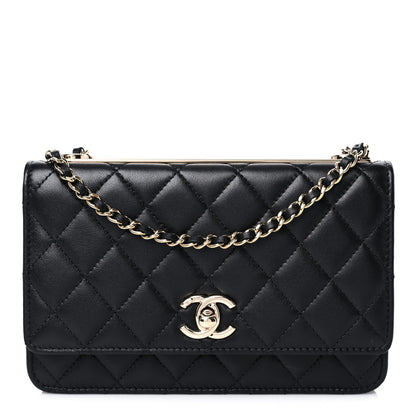 Chanel Lambskin Quilted Trendy CC Wallet On Chain WOC Black 1 of 15
