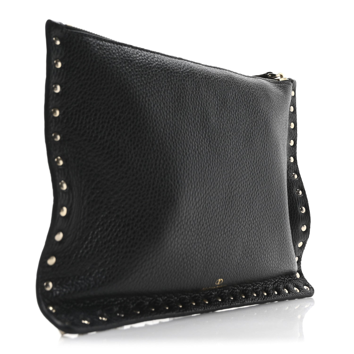 Valentino Garavani Calfskin Rockstud Zip Pouch Black Black 3 of 9