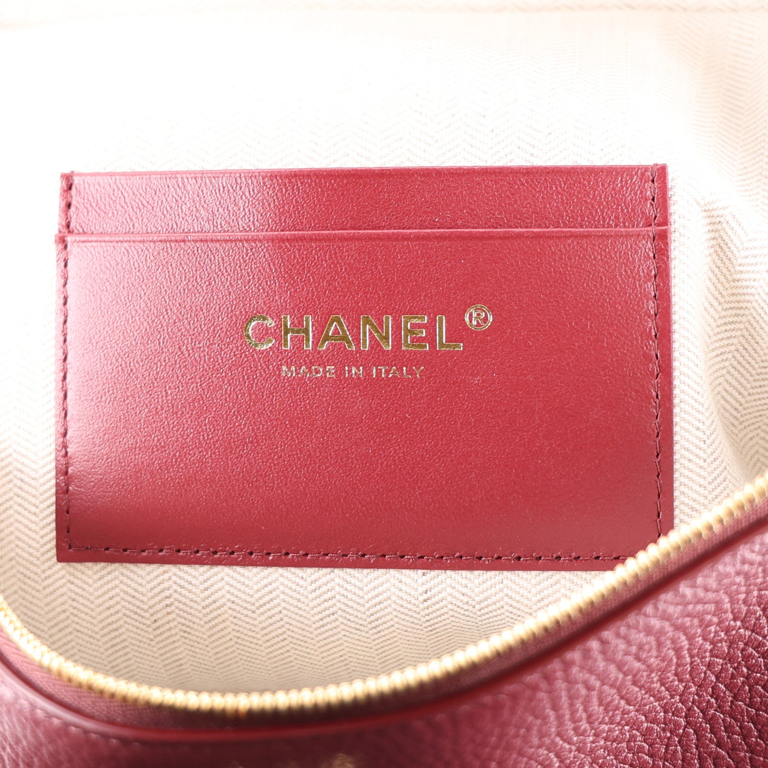 Chanel Grained Calfskin Large Supple Trapeze Vanity Case With Chain Dark Burgundy 6 of 10