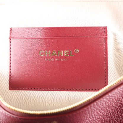 Chanel Grained Calfskin Large Supple Trapeze Vanity Case With Chain Dark Burgundy 6 of 10
