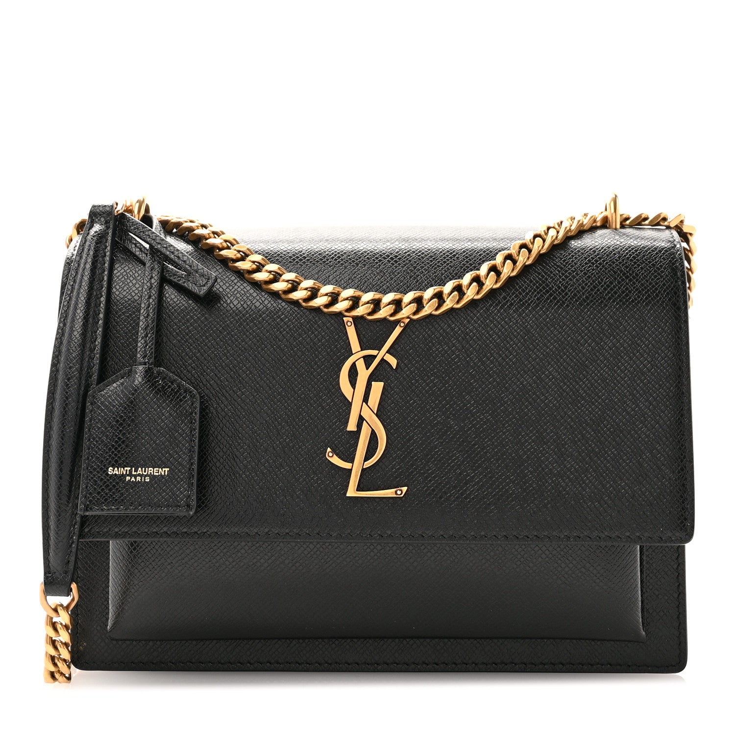 Saint Laurent Coated Bark Calfskin Medium Monogram Sunset Black 1 of 9