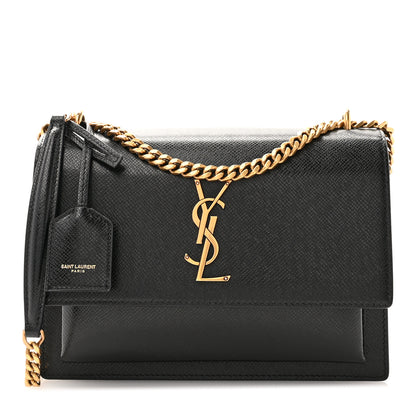 Saint Laurent Coated Bark Calfskin Medium Monogram Sunset Black 1 of 9