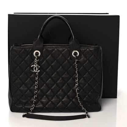 Chanel Caviar Quilted Large Urban Companion Top Handle Shopping Tote Black 9 of 9