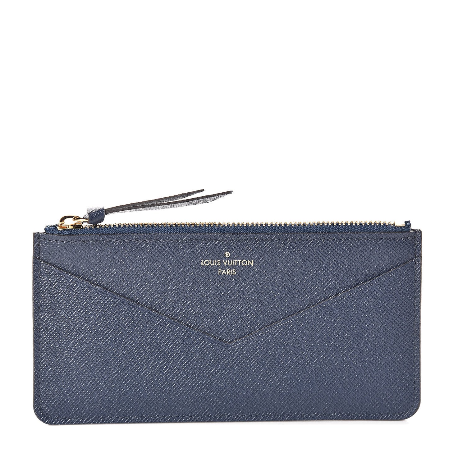 Calfskin Jeanne Wallet Zippered Insert Dark Blue