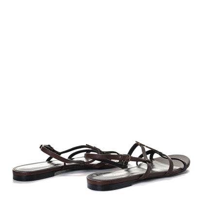 Saint Laurent Calfskin Cassandra Monogram Sandals 41 Moro 8 of 21