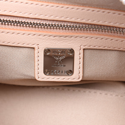 MCM Calfskin Ottomar Monogram Essential Boston Bag Light Pink 5 of 9