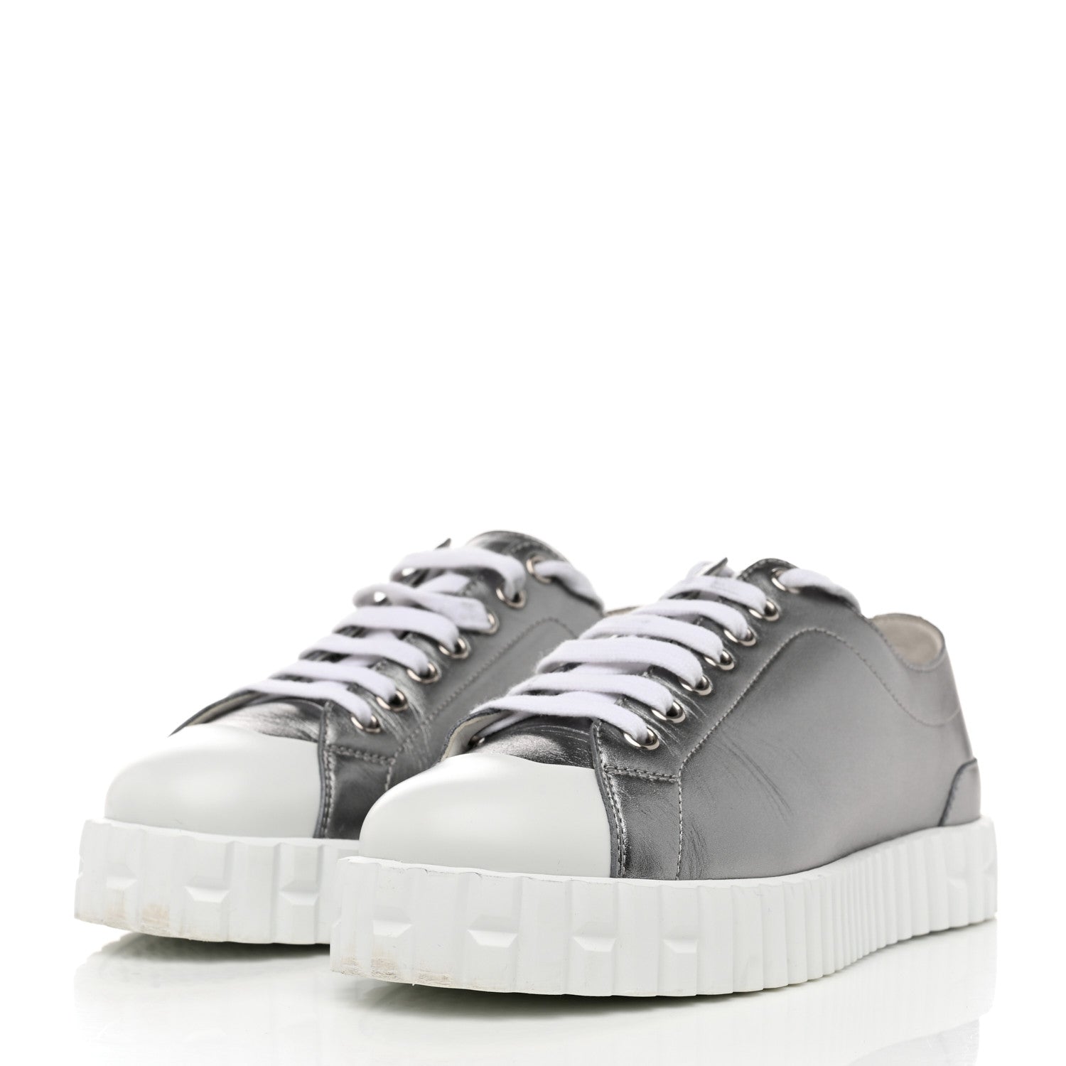 Hermes Metallic Calfskin Cross Sneakers 36.5 3 of 8