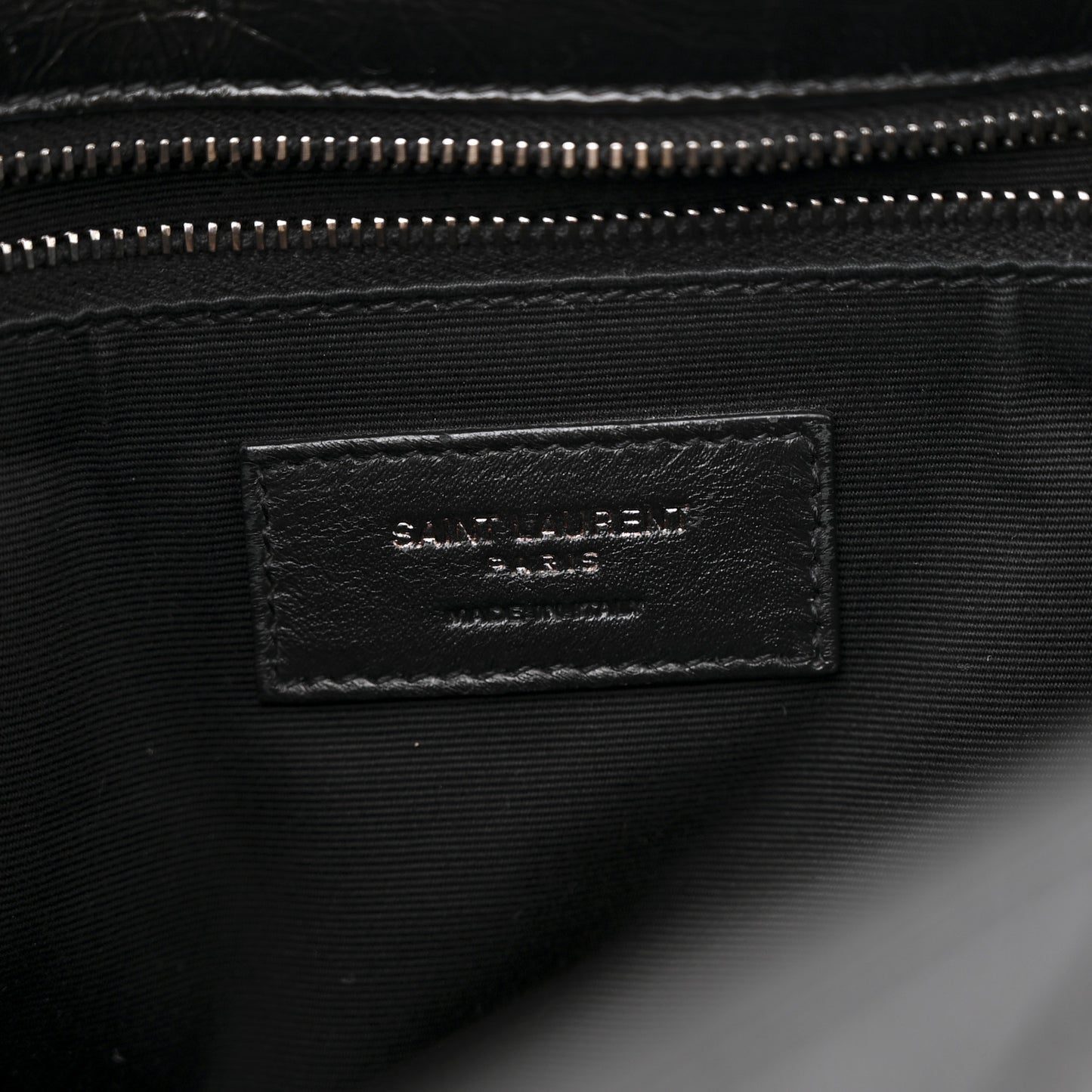 Crinkled Calfskin Matelasse Monogram Medium Niki Chain Satchel Black