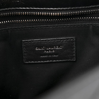 Saint Laurent Crinkled Calfskin Matelasse Monogram Medium Niki Chain Satchel Black 6 of 13
