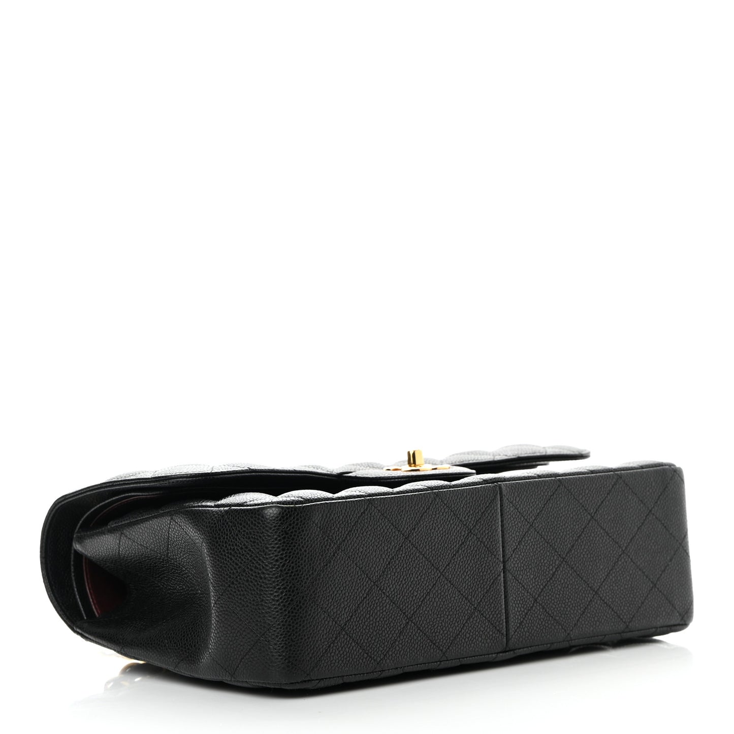 Caviar Quilted Jumbo Double Flap Black