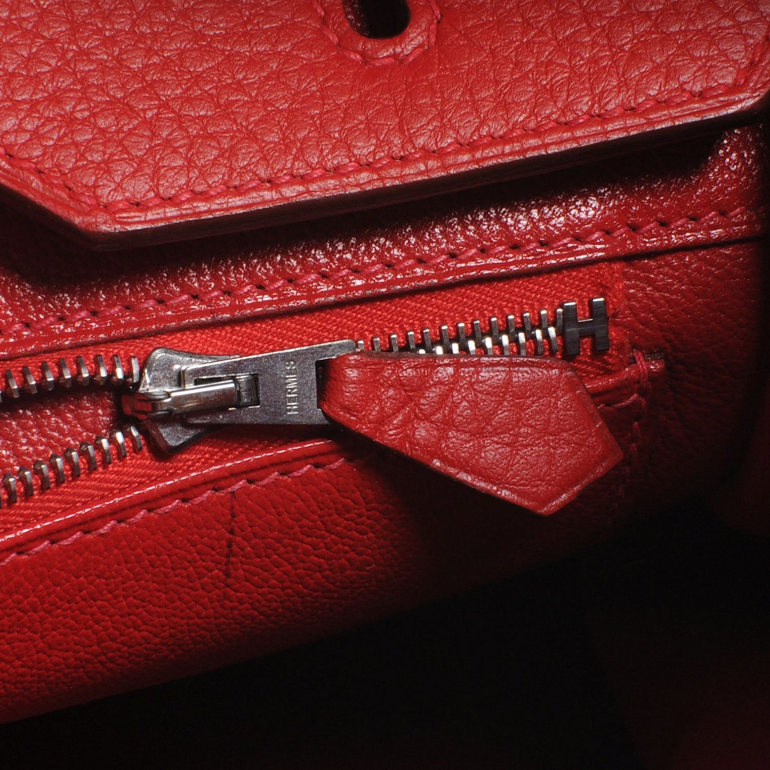 Hermes Taurillon Clemence Birkin 35 Rouge 12 of 12
