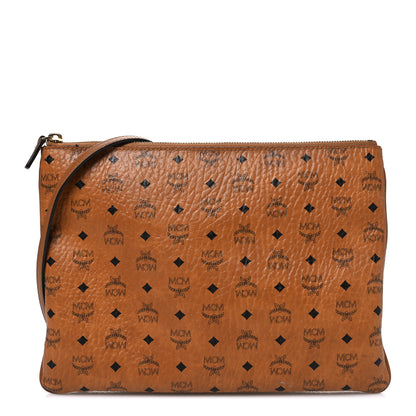 MCM Visetos Medium Crossbody Pouch Cognac 1 of 13