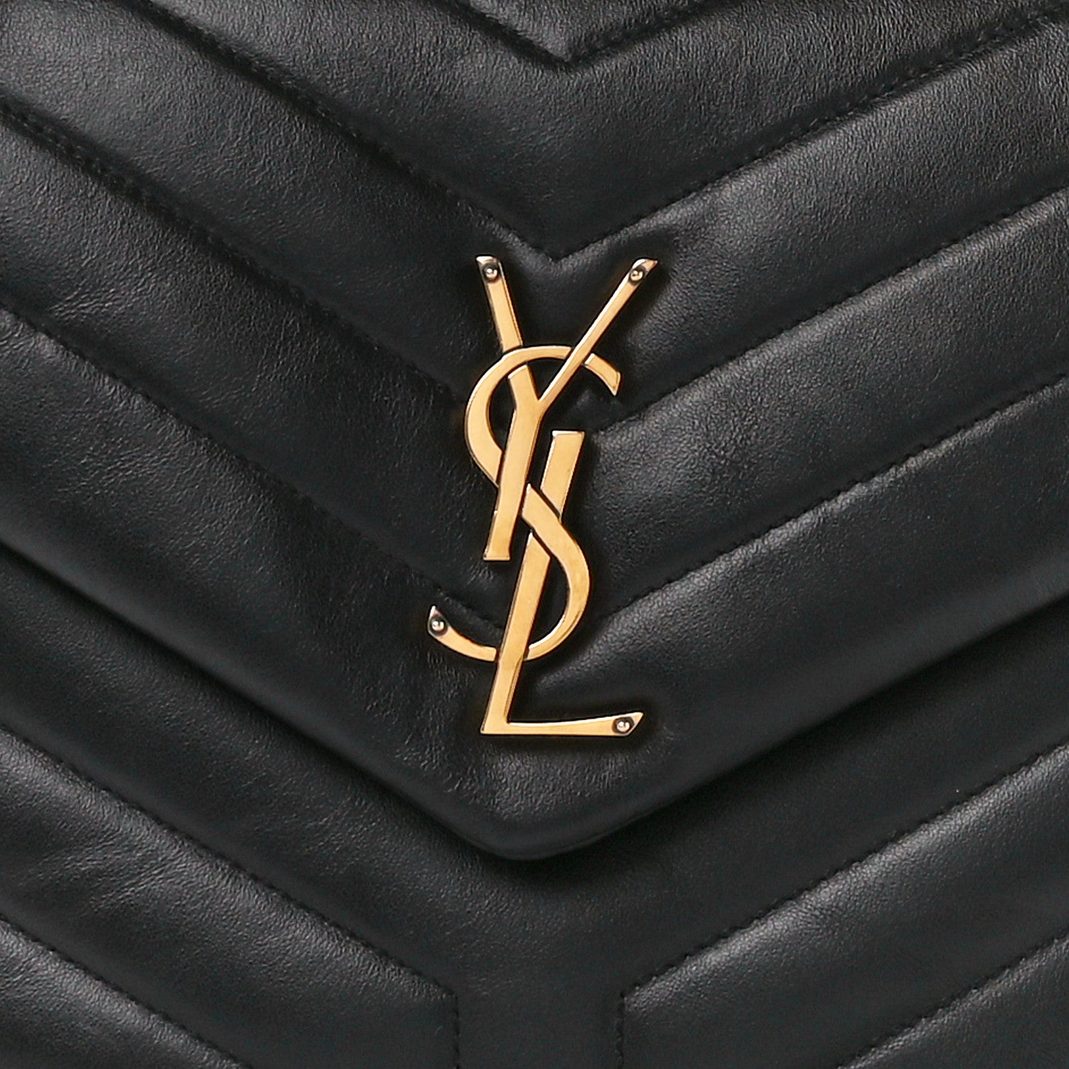 Saint Laurent Calfskin Y Quilted Monogram Medium Loulou Chain Satchel Black 9 of 11