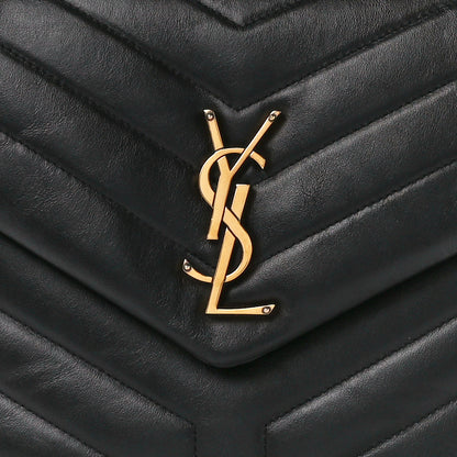 Saint Laurent Calfskin Y Quilted Monogram Medium Loulou Chain Satchel Black 9 of 11