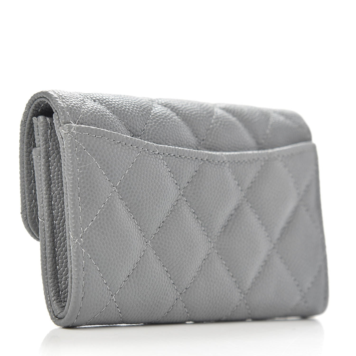 Chanel Caviar Quilted Flap Card Holder Wallet Dark Grey 4 of 18