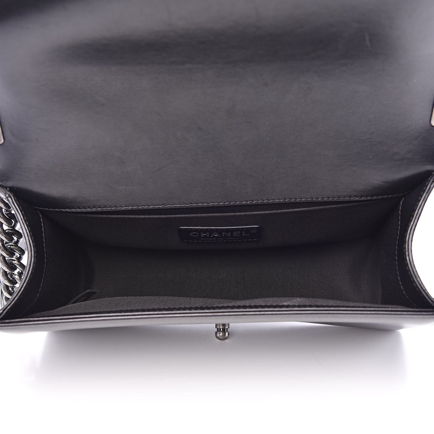 Lambskin Quilted Medium Boy Flap Black