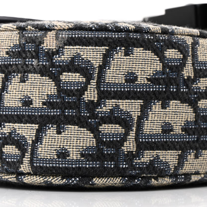 Christian Dior Grained Calfskin Oblique Mini Saddle Messenger Bag With Flap Beige Black 9 of 14