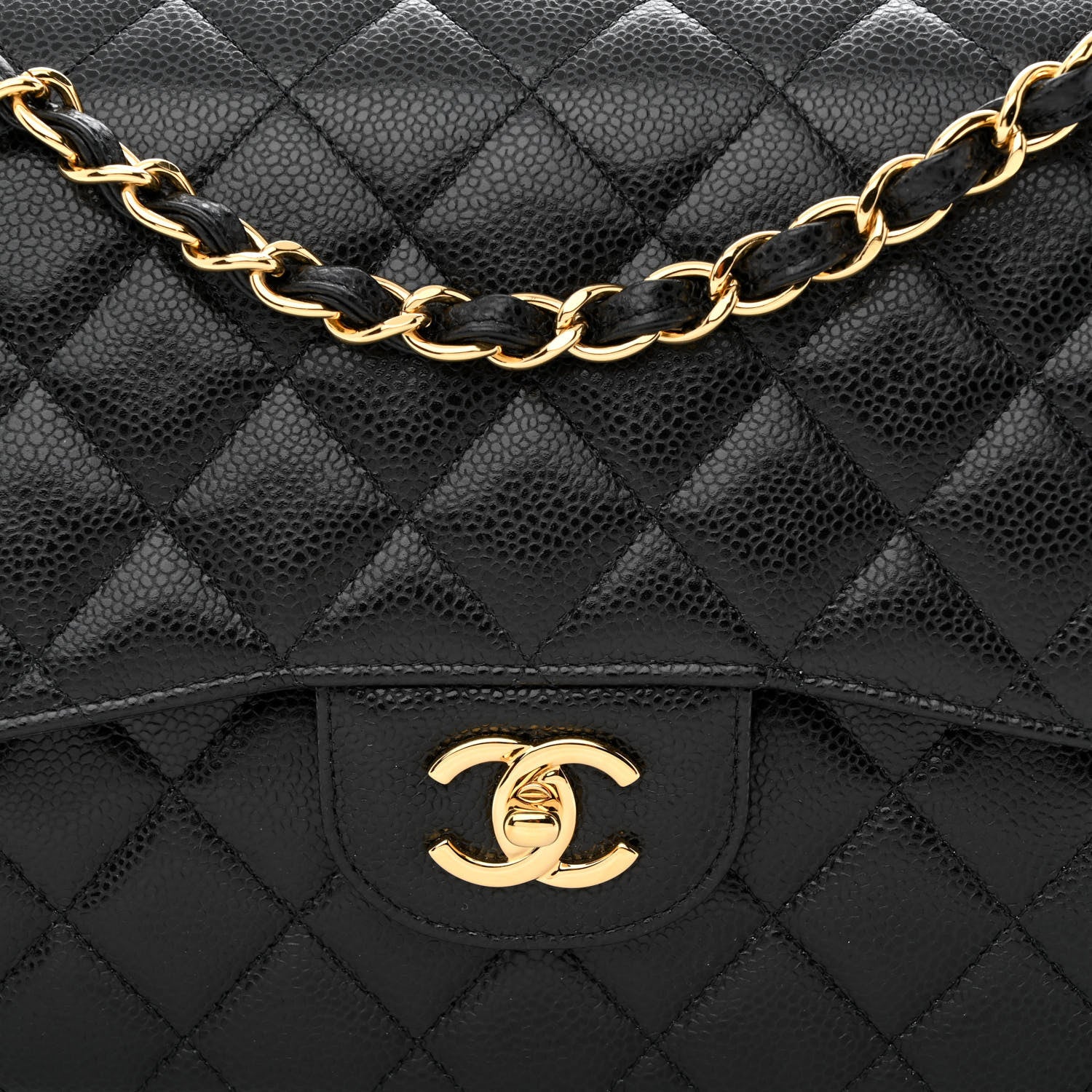 Chanel Caviar Quilted Jumbo Double Flap Black 8 of 10