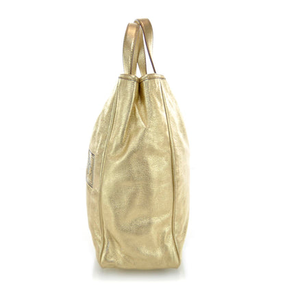 Saint Laurent Leather Y-Mail Tote Metallic Gold 6 of 9