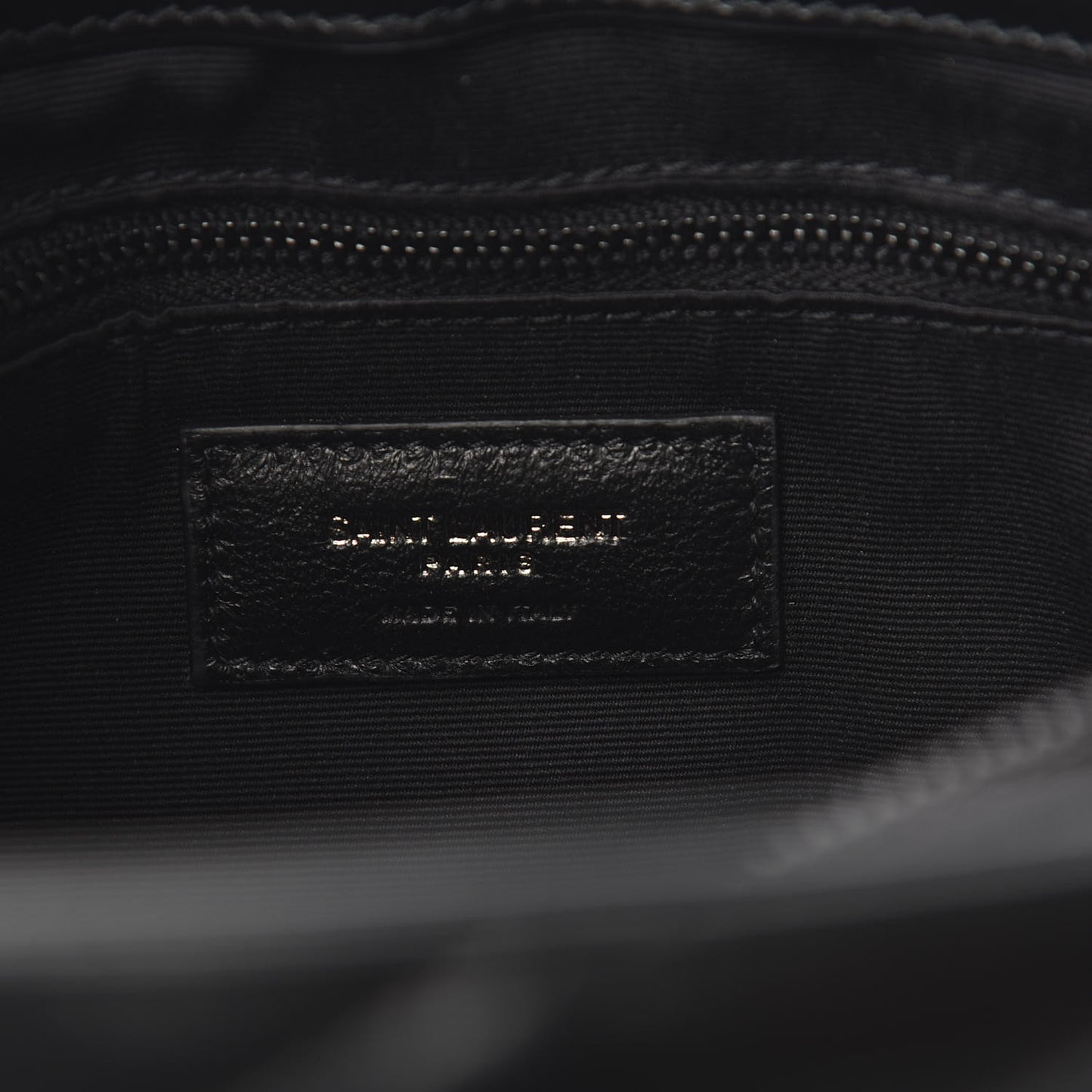 Calfskin Y Quilted Monogram Medium Loulou Chain Satchel Black