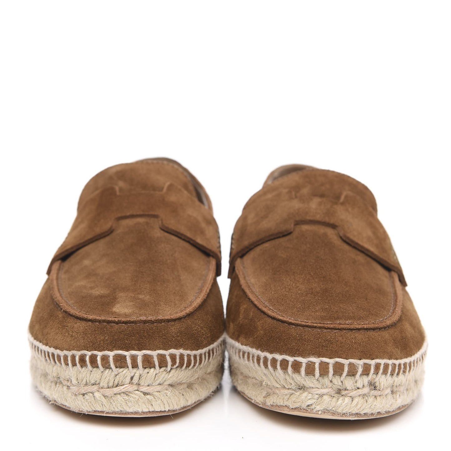 Suede Calfskin Womens Trip Espadrilles 40 Brun Fume